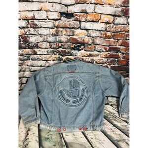 Vintage Body Glove Denim Jean Jacket Light Wash Surf Skate 90s Women's M